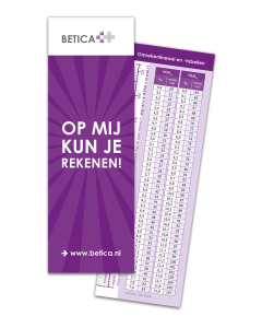 Betica boekenlegger conversietabel